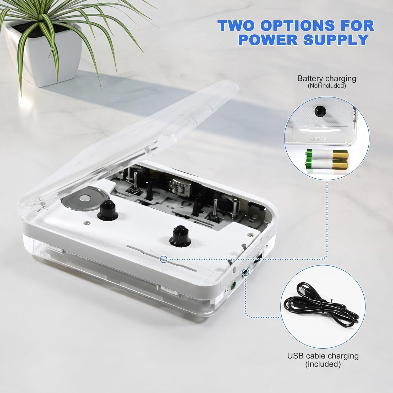 Cassette to MP3 Converter with Stereo Playback - Auto-Reverse & Copper Design
