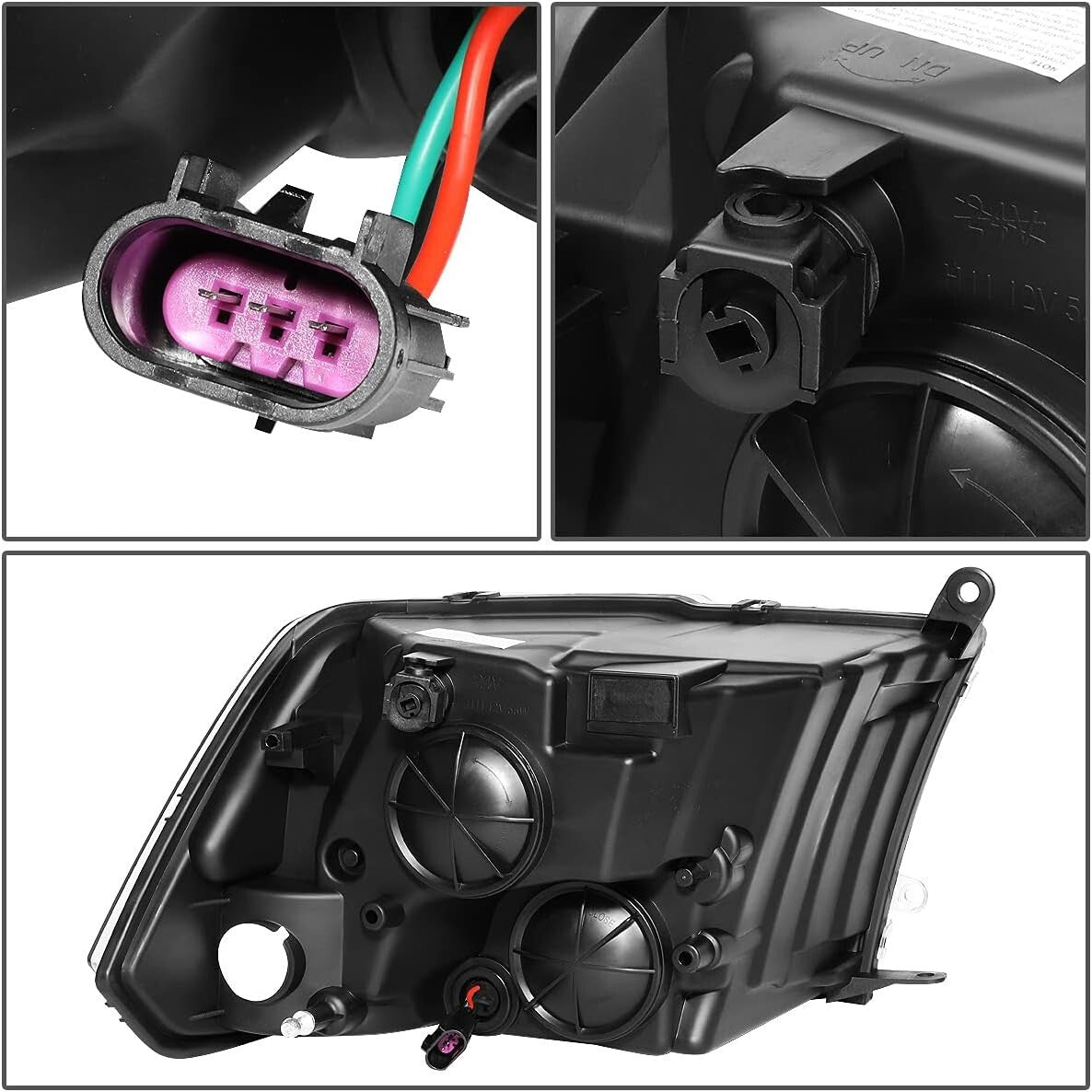 Clear Lens Black Housing Headlights for 10-18 Ram Trucks - Enhanced Visibility