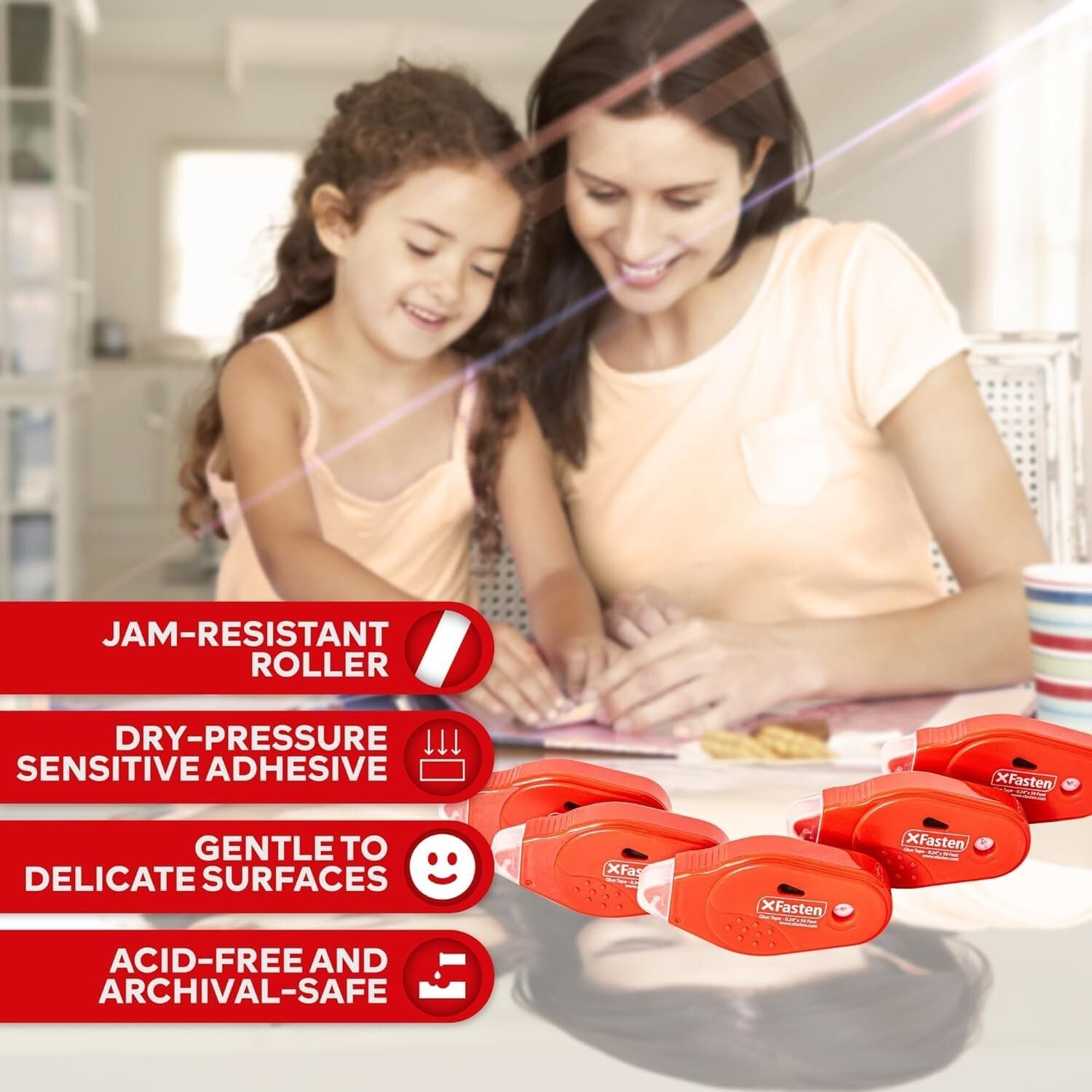 Clear Double Sided Tape Roller - 20 Pack of 59ft Rolls for Safe Scrapbooking