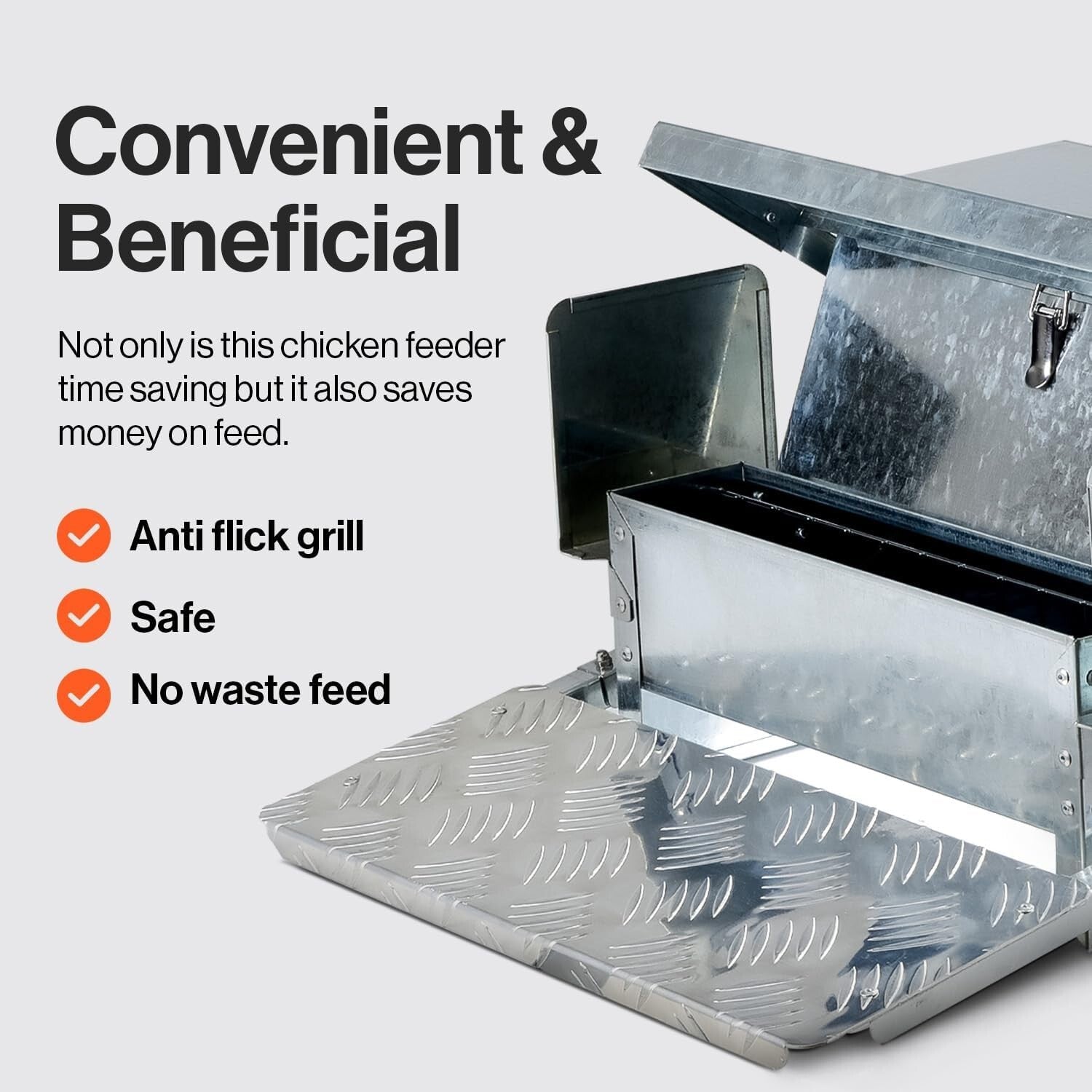 Exceptional Automatic Chicken Feeder - 20lbs Capacity & Anti-Slip Protection