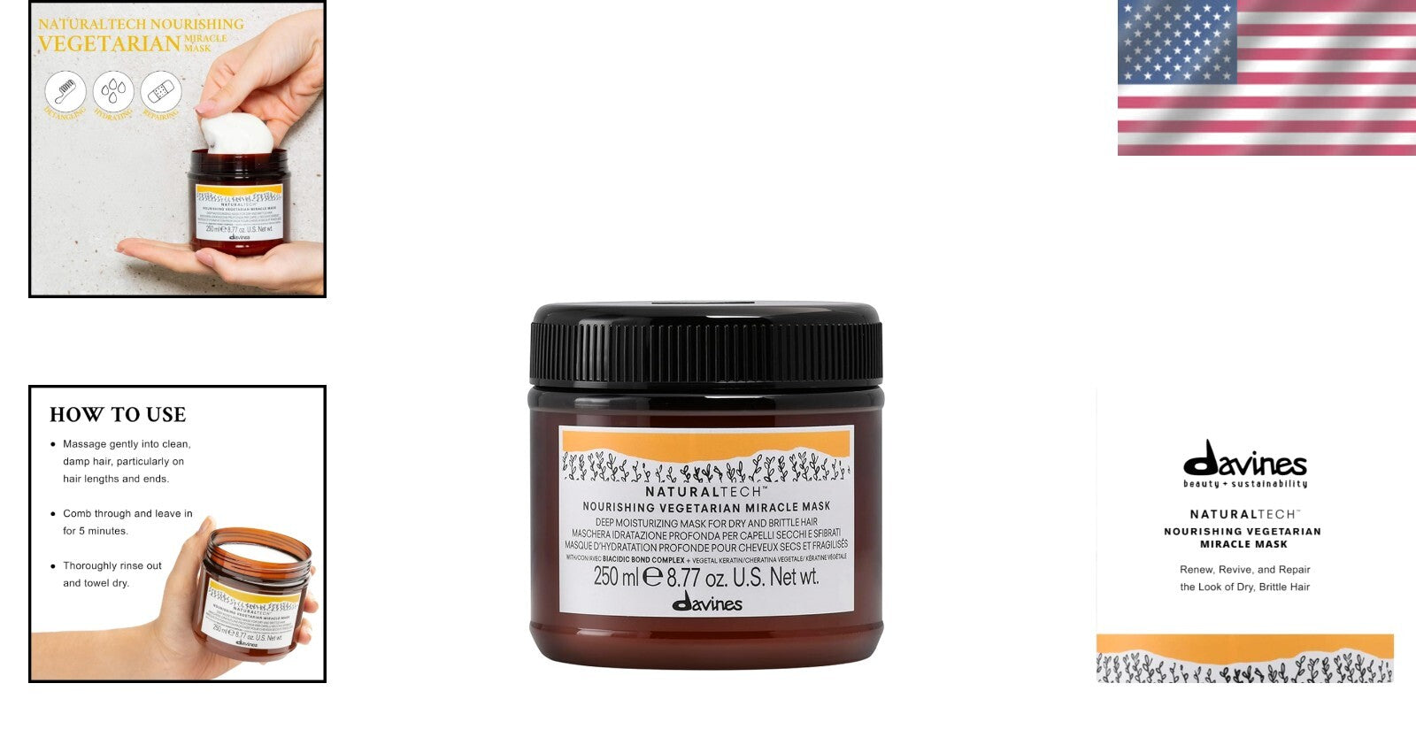 Miracle Mask for Dry Hair - Vegetarian Deep Moisturizing Treatment, 8.77 Fl. Oz.