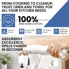 Load image into Gallery viewer, Versatile 50-Pack Cotton Flour Sack Towels for Crafts and Kitchen Use - 28"x28"