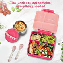 Load image into Gallery viewer, Insulated Bento Lunch Box Set with Leak-Proof Soup Thermo for School Kids