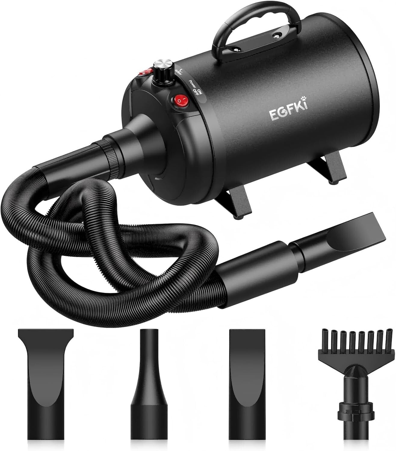 Metal Dog Hair Dryer - 3800W High Velocity with Adjustable Settings & Insulation
