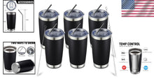 Load image into Gallery viewer, 6 Pack 20oz Double Wall Insulated Stainless Steel Travel Tumblers for Hot &amp; Cold