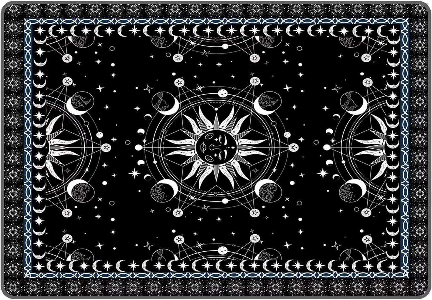 Whimsical 5' x 7' Black Polyester Floral Rug with Anti-Slip Design for Home Use