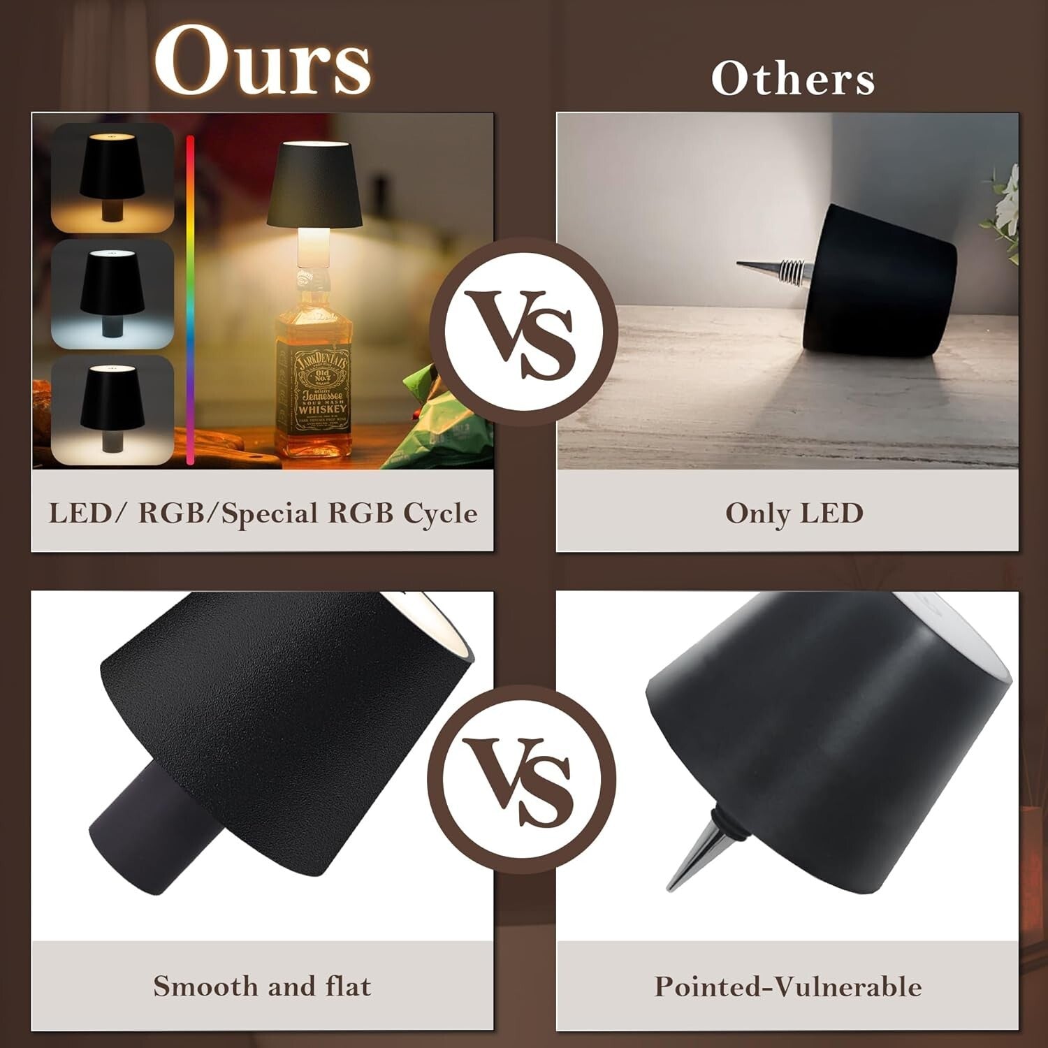 4-Pack Stylish Wireless Wine Bottle Lamps - Mood Lighting for Any Occasion