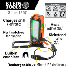 Load image into Gallery viewer, Versatile LED Rechargeable Work Light - Strong Magnet, Kickstand, 460 Lumen