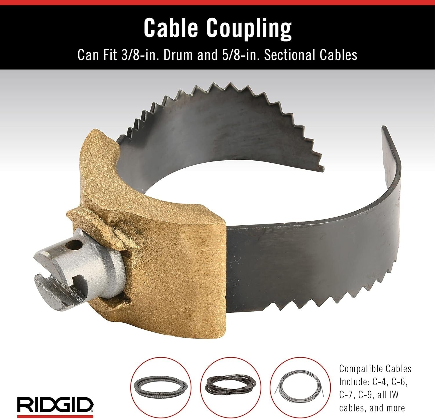 Heavy-Duty 3-Inch 'C' Cutter Cable Coupling Tool for Drain Cleaning Efficiency