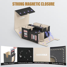Load image into Gallery viewer, Premium Black Gold Card Deck Storage Box for 400+ Cards with Magnetic Closure