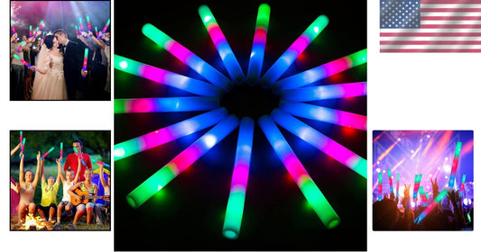 174 LED Glow Sticks Bulk - Eco-Friendly Party Supplies for Halloween & Concerts