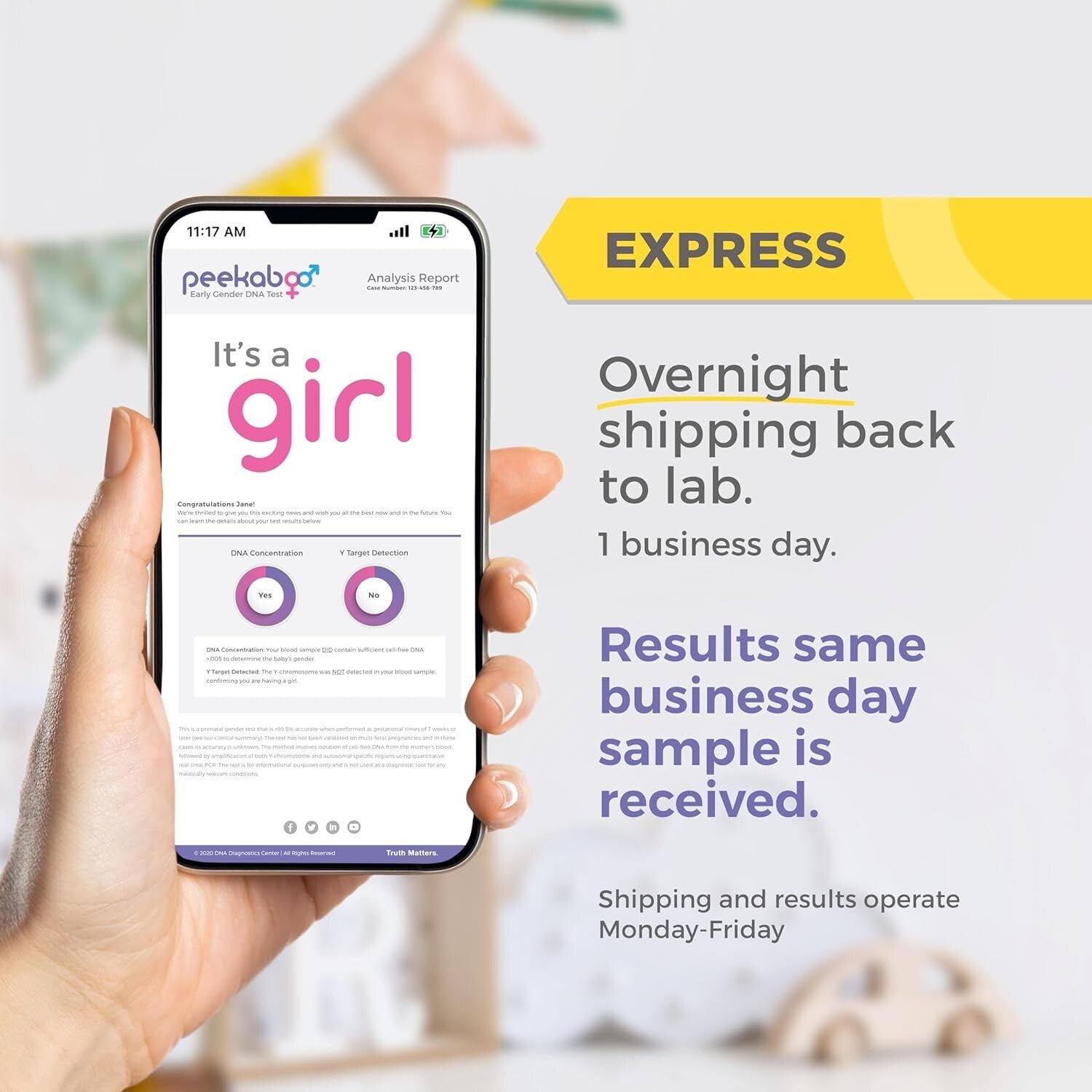 FDA-Cleared Peekaboo Click DNA Test Kit for Fast, Virtually Pain-Free Results