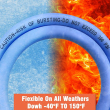 Load image into Gallery viewer, 3/8 in x 100 ft Flexible Air Hose with Quick Coupler - 300 PSI Performance Blue