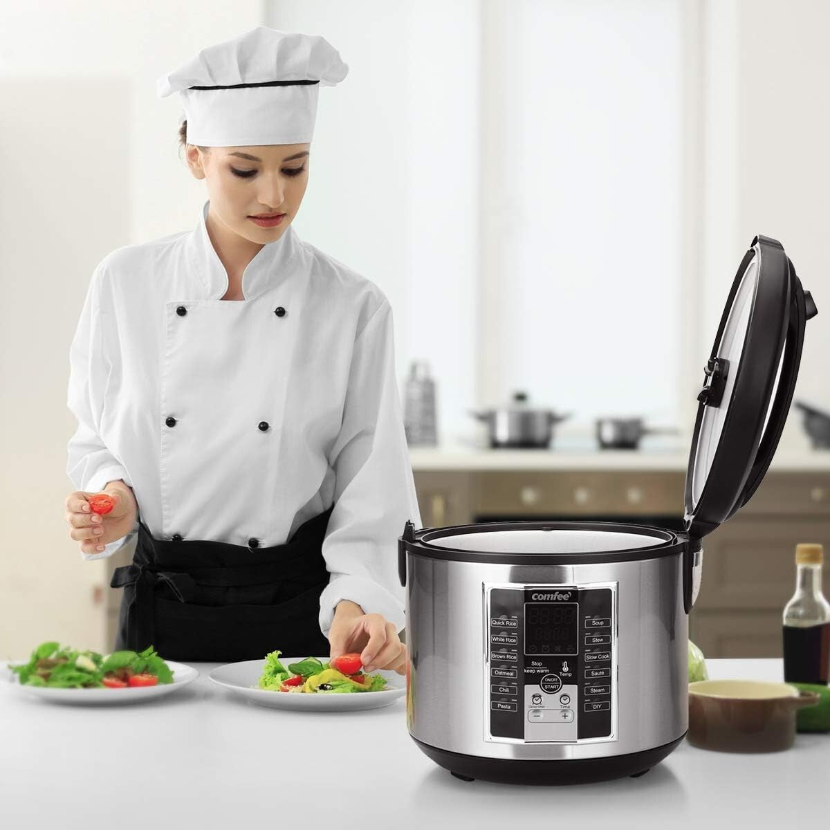 12 Digital Cooking Programs Multi Cooker - 5.2Qt Family Size Steamer & Rice Pot