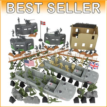 Load image into Gallery viewer, Ingenious D-Day 114-Piece Playset with Soldiers, Bunkers &amp; Historical Detail