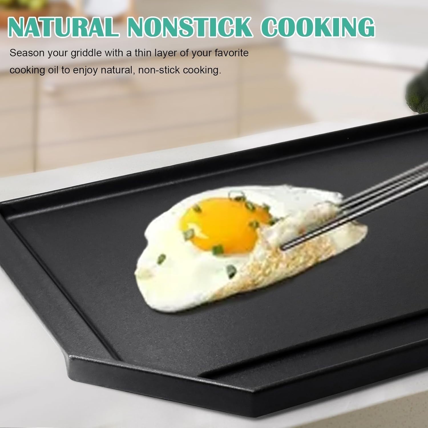 Durable Cast Iron Griddle Plate for GE Cafe & Profile Gas Stoves - 18.6" x 12.4"