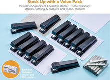 Load image into Gallery viewer, Office Stapler Pack - 12 Full-Strip No-Jam Staplers with Durable Metal Design