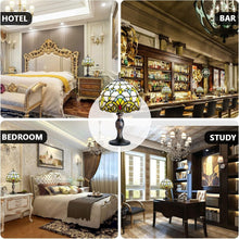 Load image into Gallery viewer, Charming Multi-Color Stained Glass Desk Lamp - Perfect for Living Room &amp; Bedroom