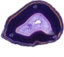 Load image into Gallery viewer, Colorful Agate Coaster Set (4) with Non-Slip Bumpers for Stylish Interiors