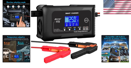 Rapid 25-Amp Smart Trickle Charger: Safe Battery Maintenance for Every Vehicle
