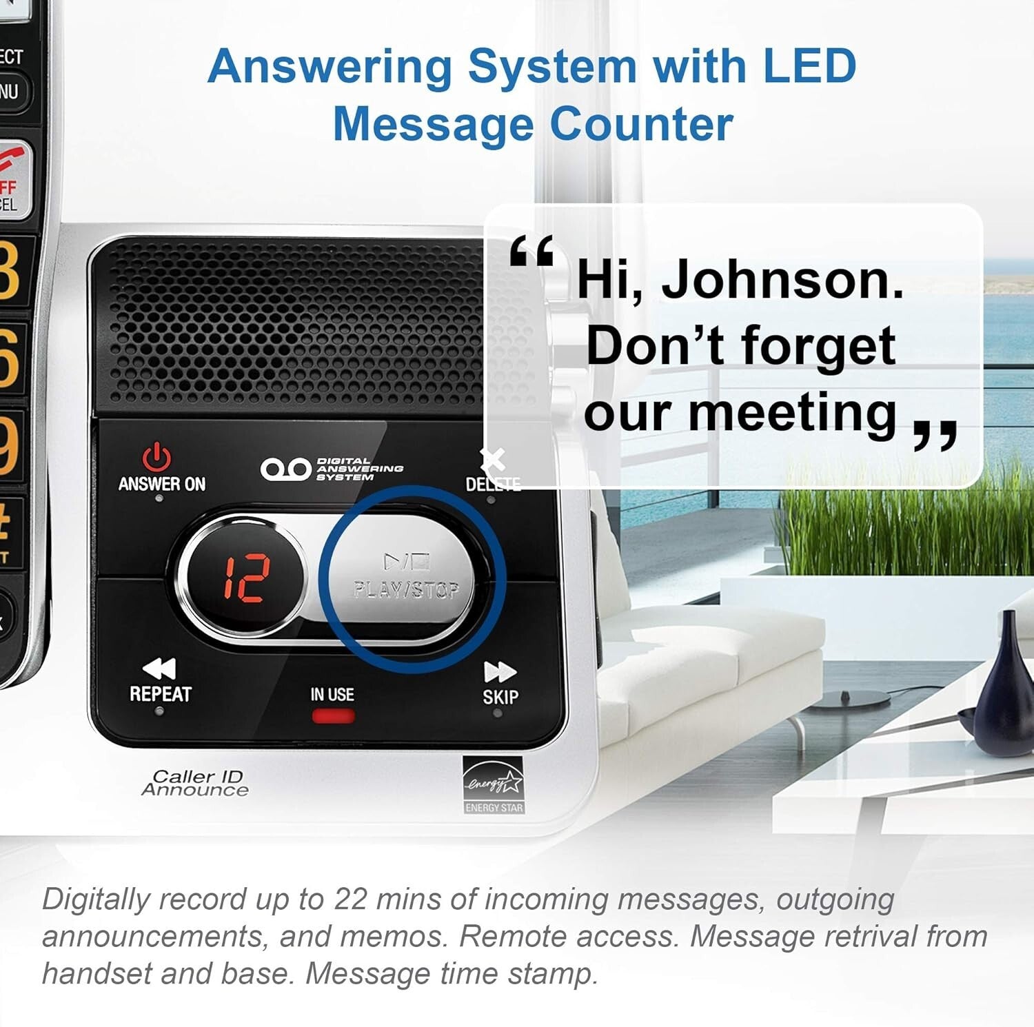 5-Handset Cordless Phone with Audio Assist, Answering Machine, and Call Blocker