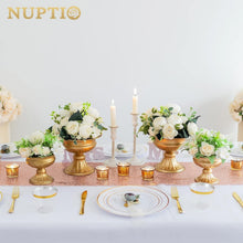 Load image into Gallery viewer, Metallic Gold Centerpiece Vases - 10 Pcs, 6.5in Trumpet Design for Weddings