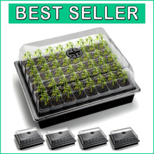 Load image into Gallery viewer, Heavy-Duty Seed Starting Trays with 2.76" Deep Cells &amp; Adjustable Humidity Domes