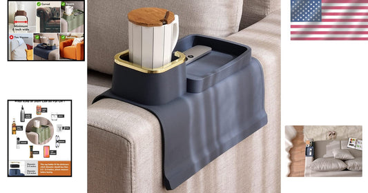 Versatile Navy Blue Silicone Couch Drink Holder - Perfect for Snacks & Remotes
