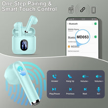 Load image into Gallery viewer, Stylish Bluetooth Earbuds with 9D Sound, ENC Mics &amp; Touch Control for Athletes