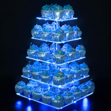Load image into Gallery viewer, Premium 5 Tier Cupcake Tower Display - LED Lighting Perfect for Celebrations