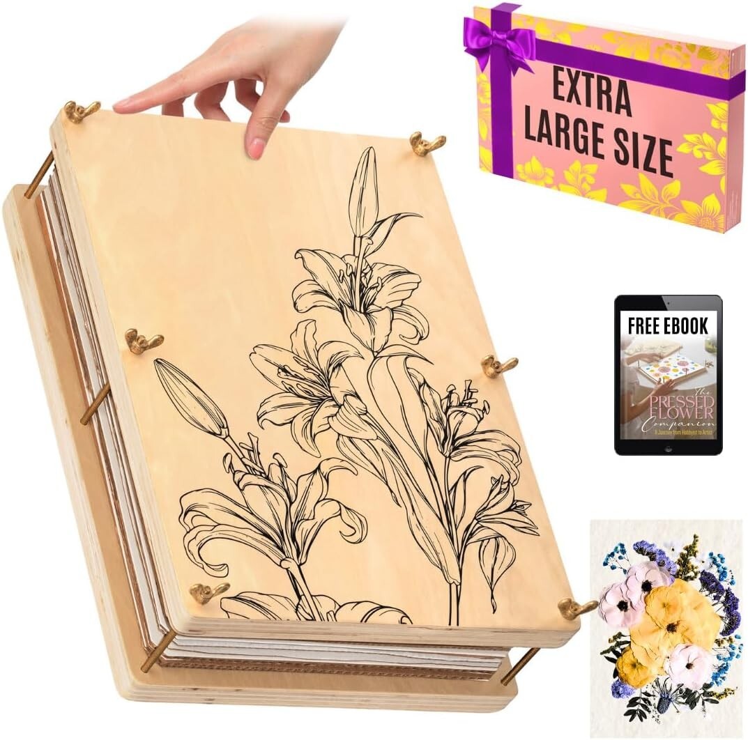Extra Large Flower Press Kit - Complete Crafting Set with Tutorials for Adults