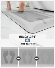 Load image into Gallery viewer, Quick Dry Absorbent Grey Bath Mat with Rubber Backing – Ideal for Shower Safety