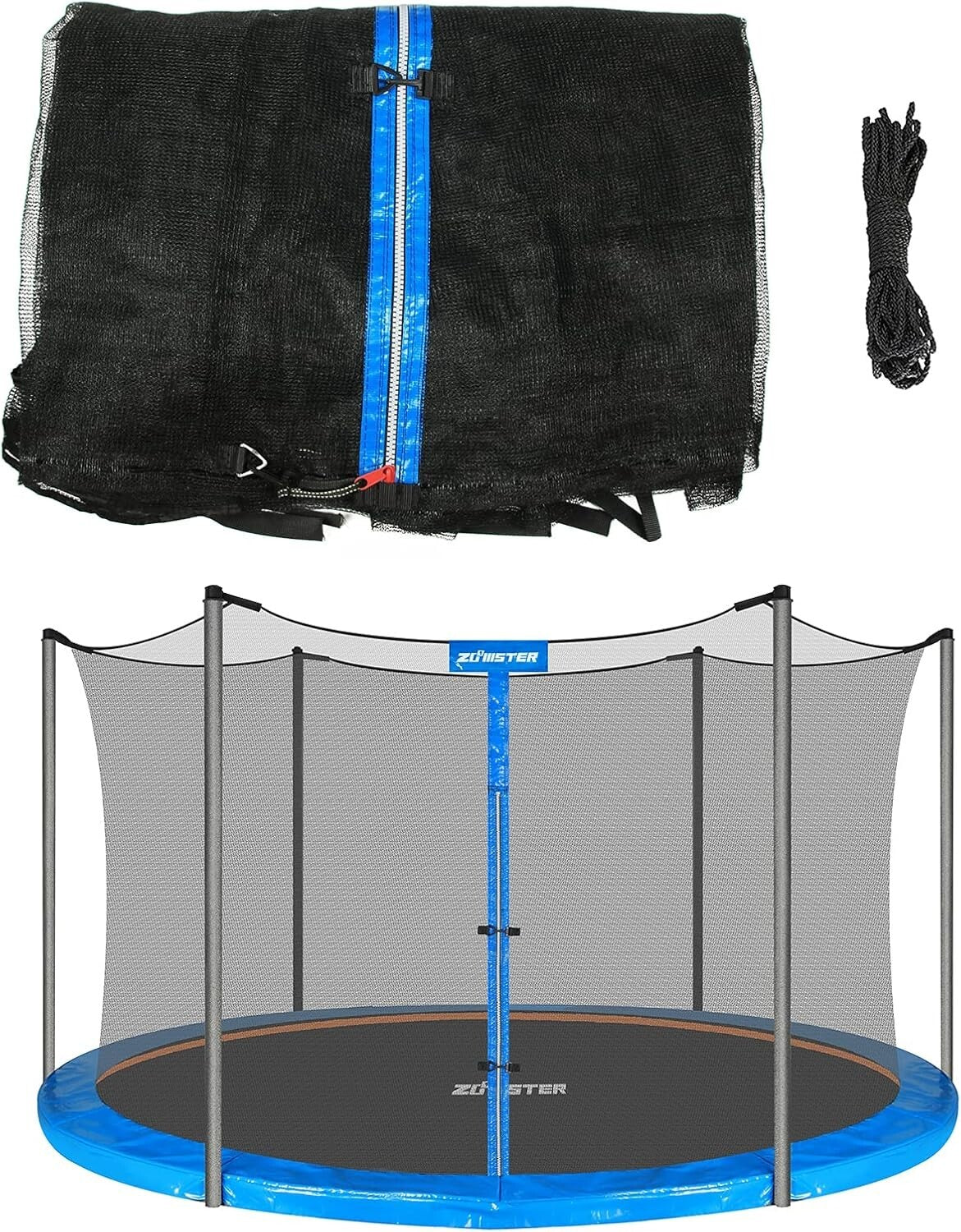 15ft Trampoline Safety Enclosure Net for 6 Straight Poles - Durable & Secure