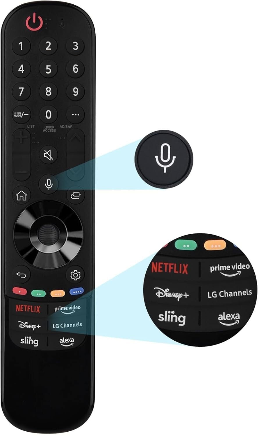Bluetooth Magic Remote for LG Smart TV with Shortcuts for Ultimate Convenience
