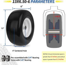 Load image into Gallery viewer, Premium 6 Solid Flat-Free Lawn Mower Tire with Smooth Tread &amp; Easy Install Kit