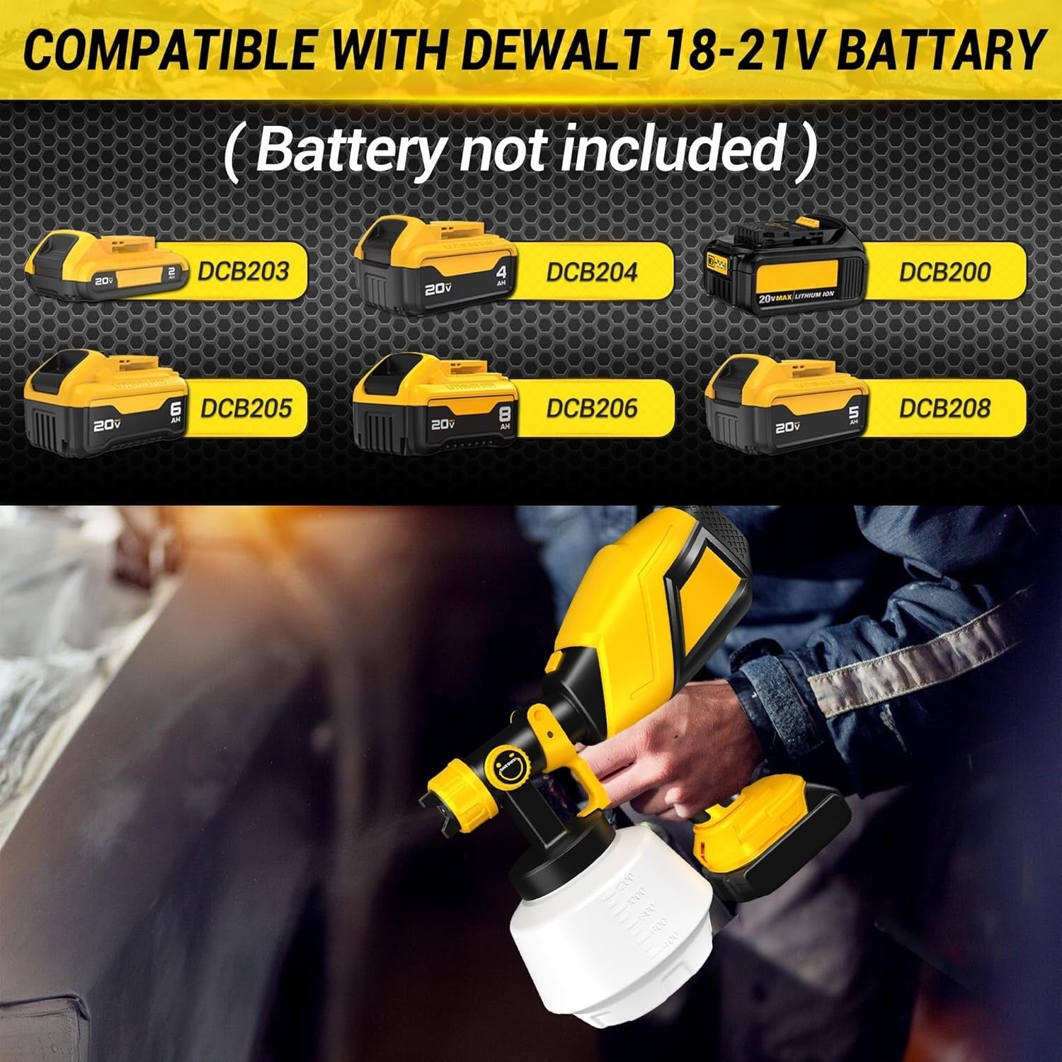 Effortless Cordless 1200ml Paint Sprayer with 8 Copper Nozzles for All Surfaces