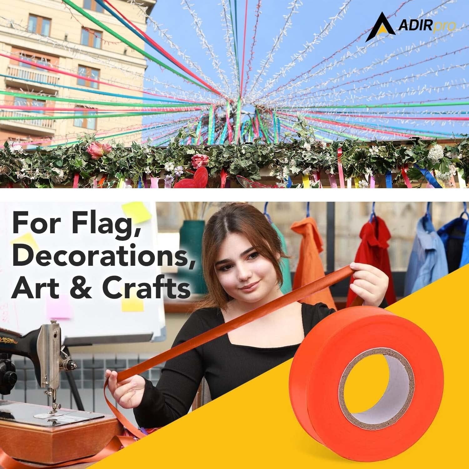 12 Pack Fluorescent Flagging Tape - High Visibility Marking Solution, 300 ft