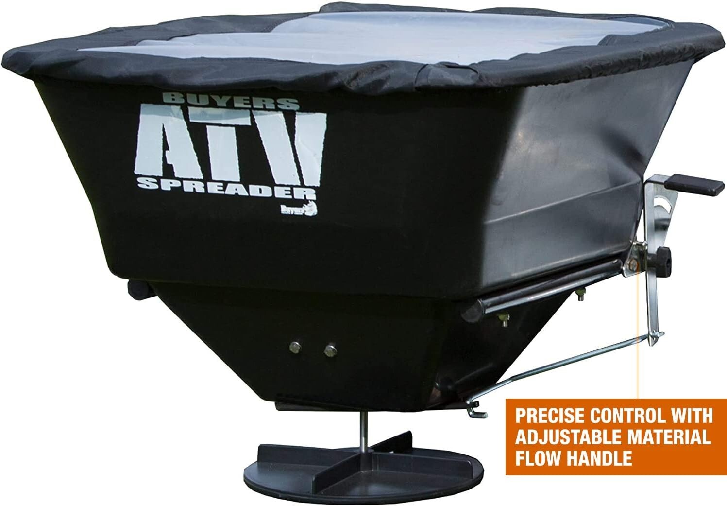 Durable 100 lb Broadcast Spreader for ATV - Seed, Feed, Fertilizer, Rain Cover
