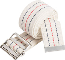 Load image into Gallery viewer, Pack of 10 Durable Transfer Gait Belts with Metal Buckles - Beige Striped Design