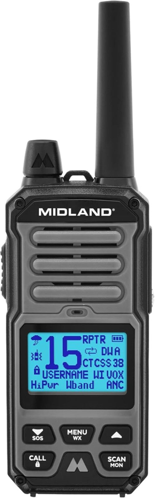 5W GMRS Walkie Talkie - Two-Way Radio with Active Noise Canceling and NOAA Alert