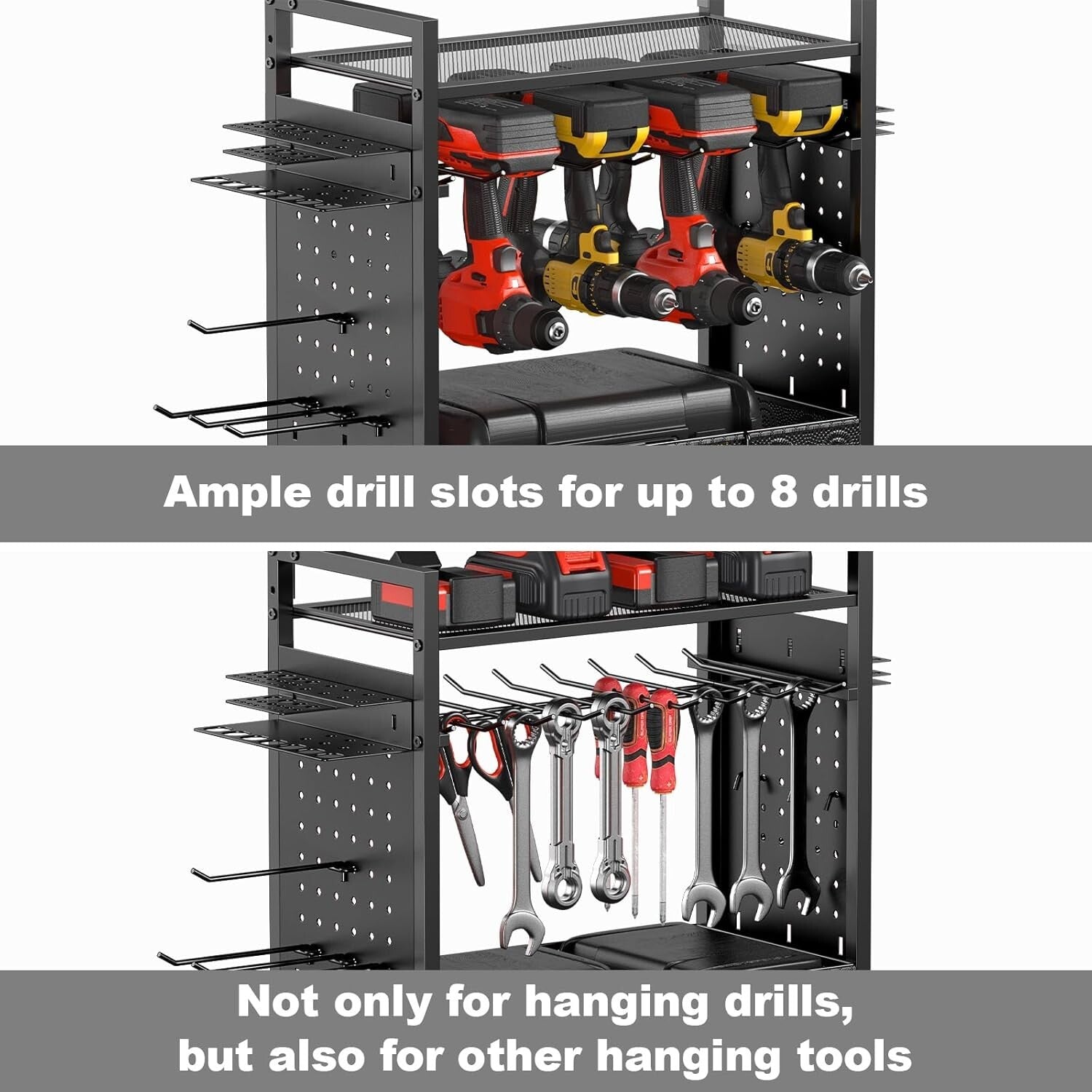 Compact Garage Tool Cart with Storage Shelves & 4-Wheel Mobility for Easy Access