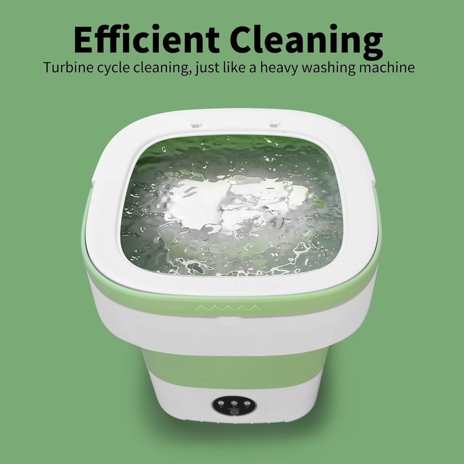 Foldable 3 Mode Mini Washer with Spin Basket – Perfect for Travel & Apartments