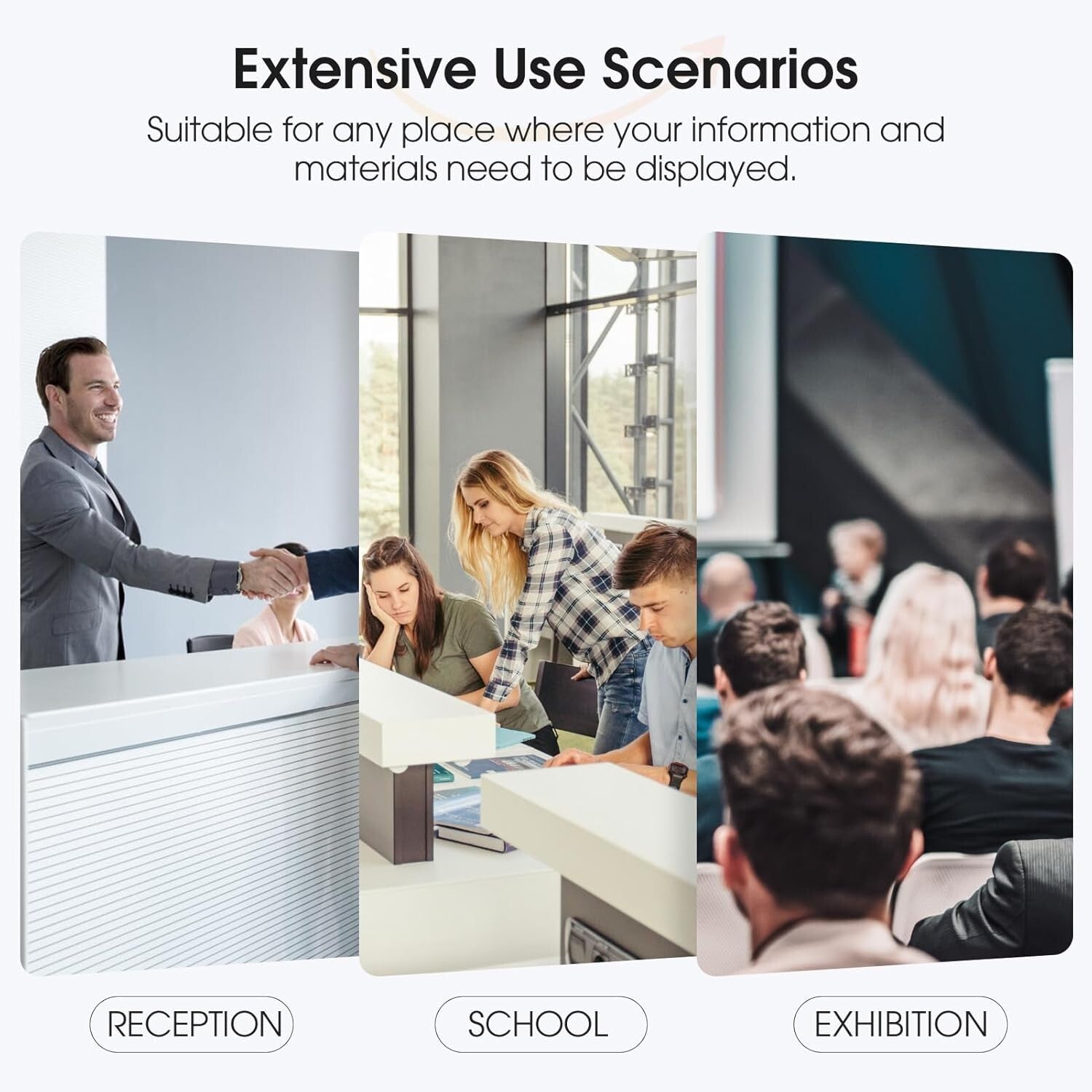 Durable Clear Acrylic Flyer Holders - 12 Pack, Slant Back for Standout Displays