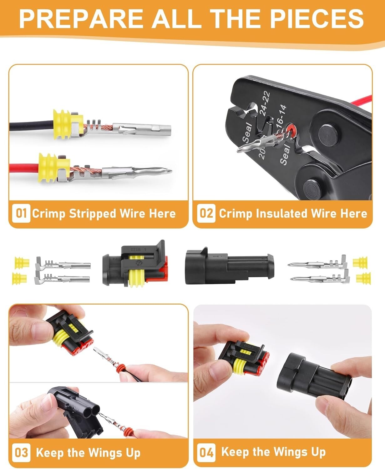 Comprehensive 947-Piece Electrical Connector Kit with Self-Adjusting Crimp Tool