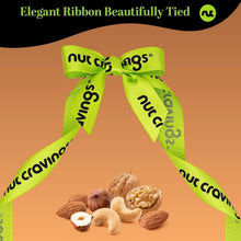 Load image into Gallery viewer, Nutritious Gourmet Nuts Gift Basket with Elegant Green Ribbon Presentation