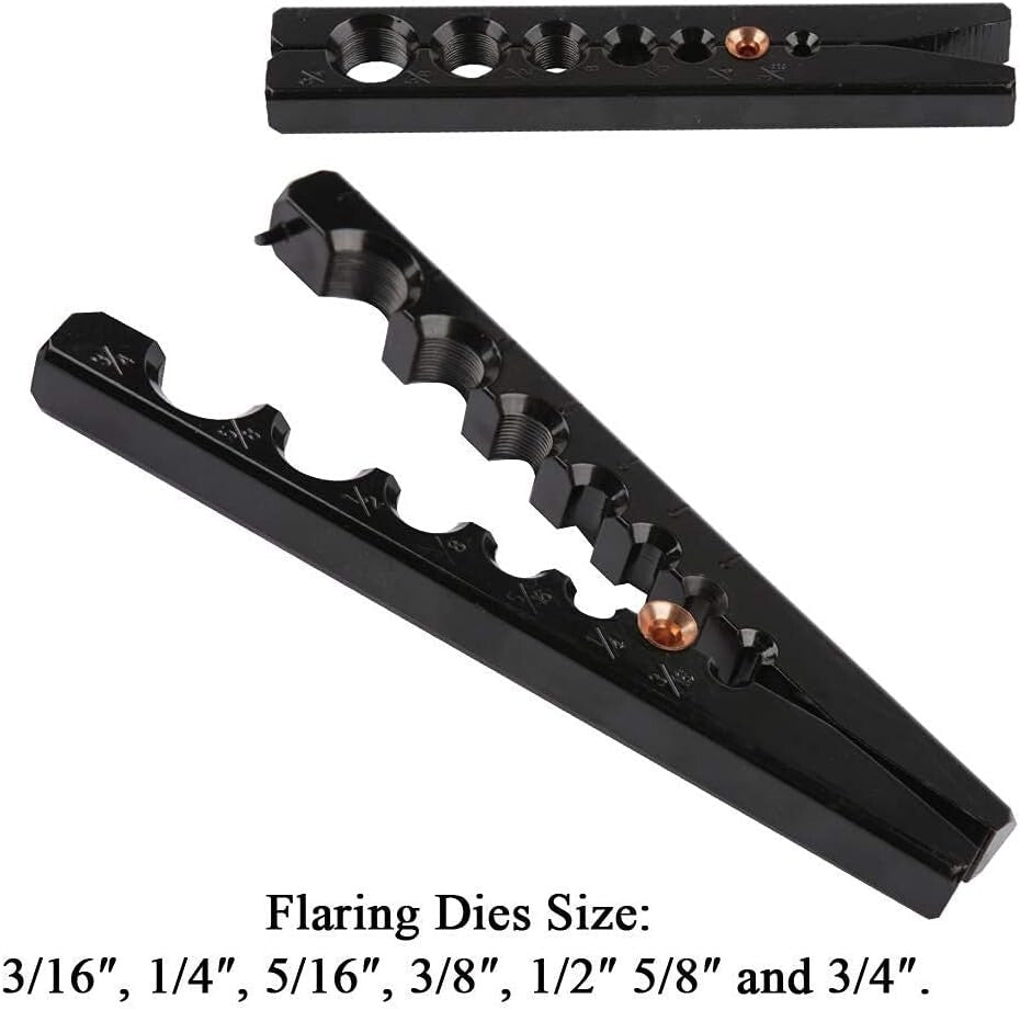 Compact Tubing Flaring Tool with 7 Die Sizes - Ideal for Refrigeration Projects