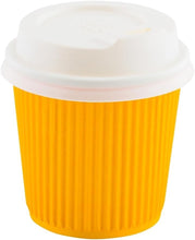 Load image into Gallery viewer, Leakproof 4oz Ripple Insulated Yellow Coffee Cups - 500 Count Value Pack