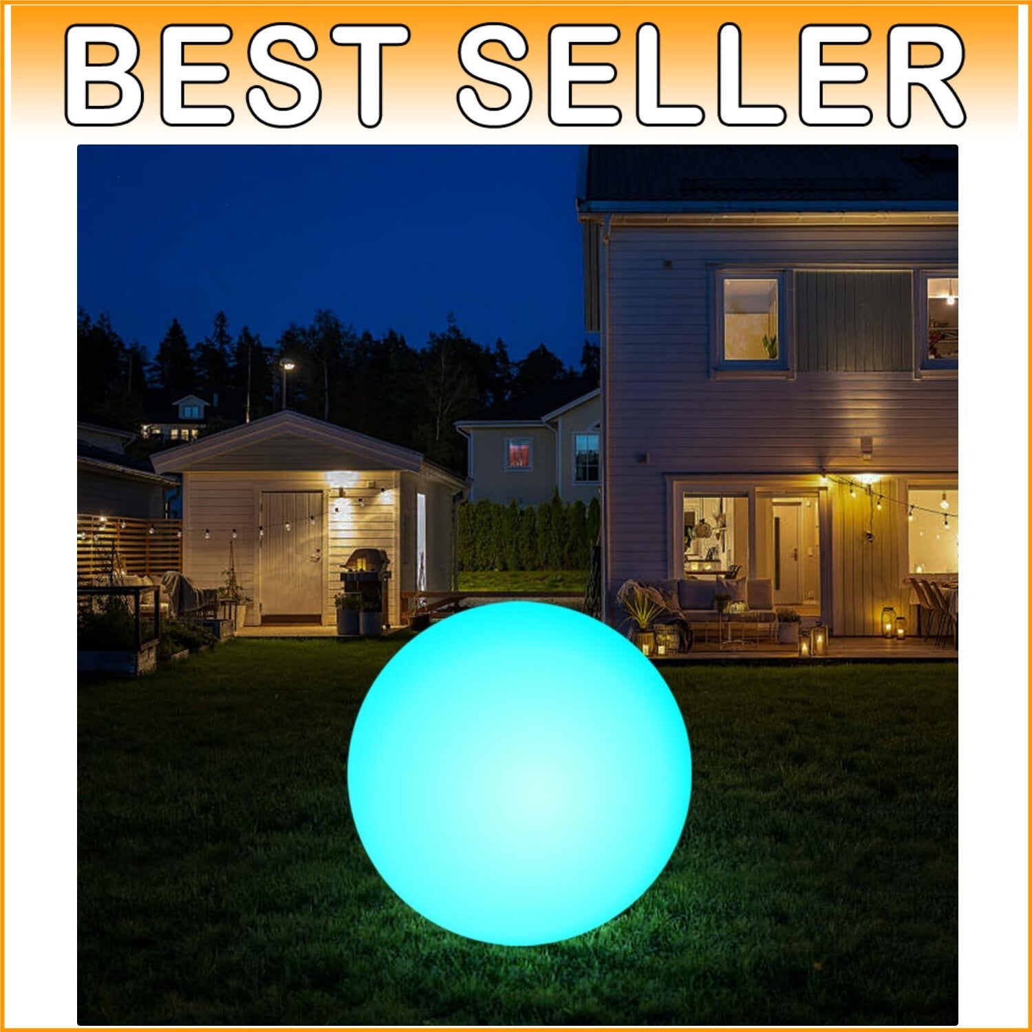 12-Inch RGB Color Changing Solar Globe Light - IP67 Waterproof Outdoor Elegance