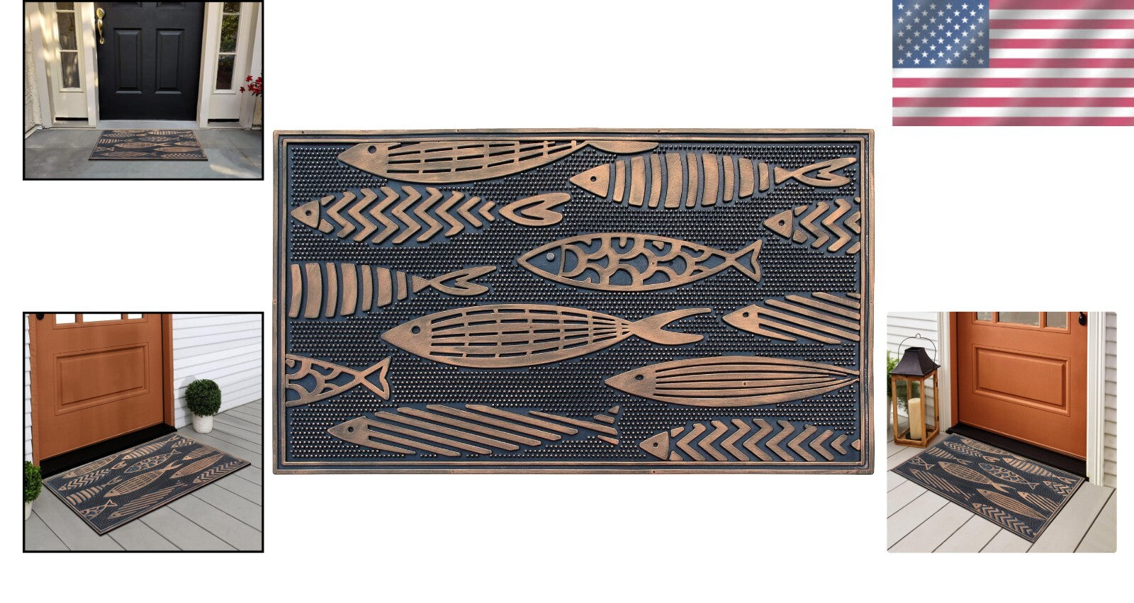 Elegant Nautical Fish Doormat - Low Maintenance Indoor/Outdoor 18"x30" Mat