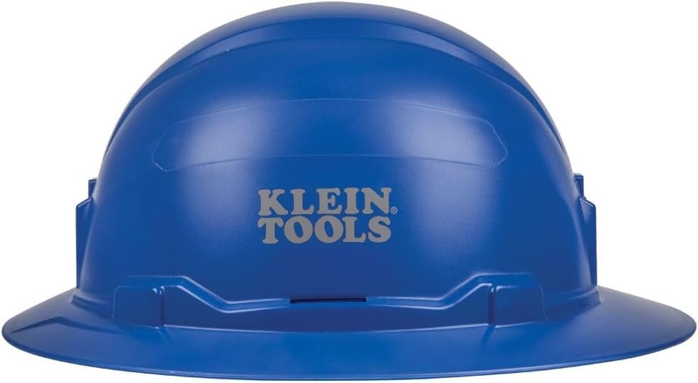 Adjustable Non-Vented Blue Hard Hat with Padded Sweatband & Enhanced Airflow